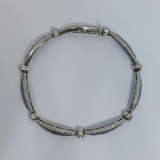 Antique Early Art Deco Sapphire and Diamond Bracelet