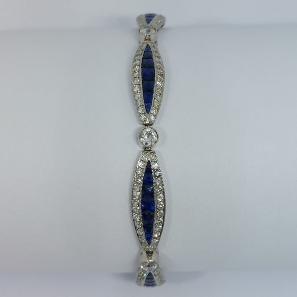 Antique Early Art Deco Sapphire and Diamond Bracelet