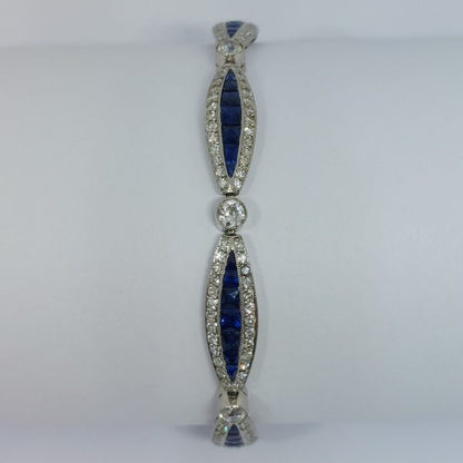 Antique Early Art Deco Sapphire and Diamond Bracelet