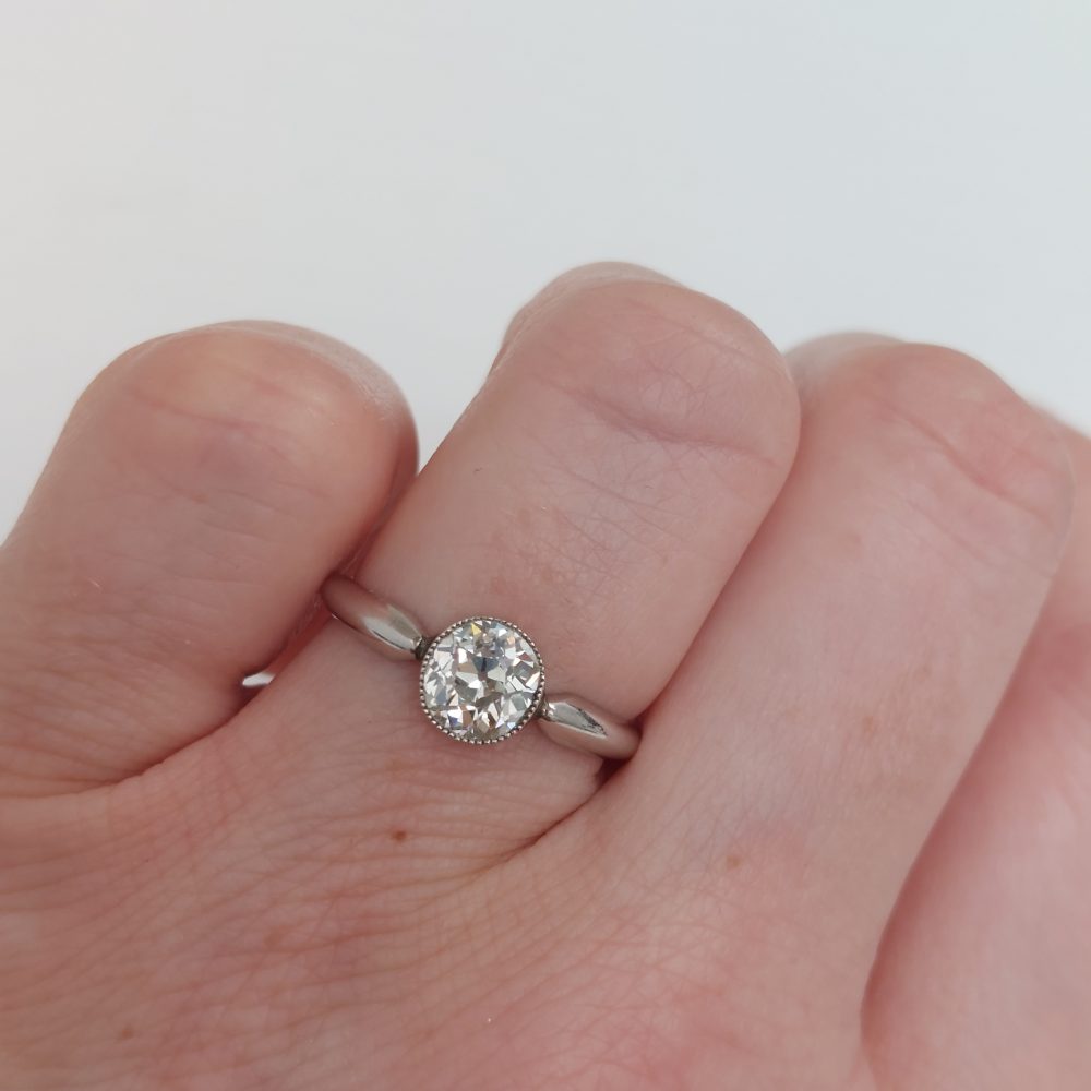 Antique Edwardian 1.15ct Old Cut Diamond Ring