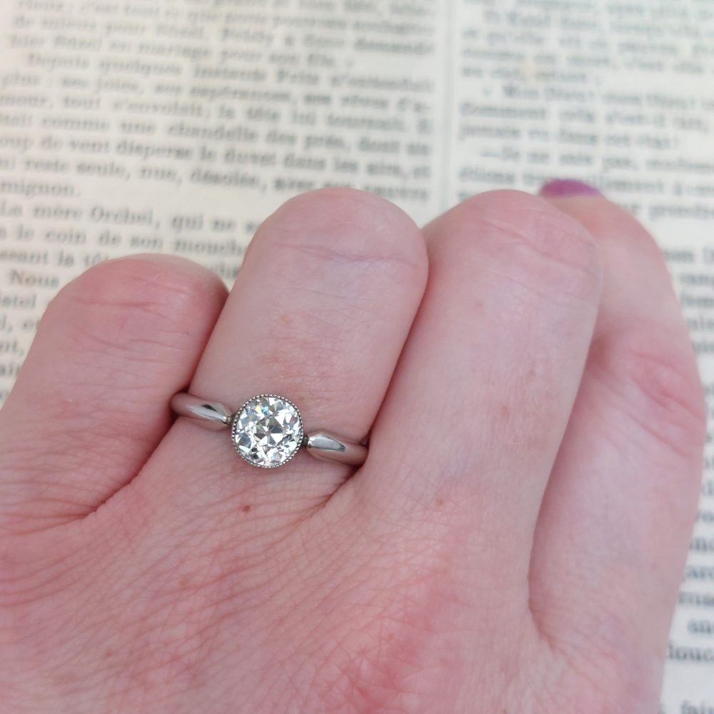 Antique Edwardian 1.15ct Old Cut Diamond Ring