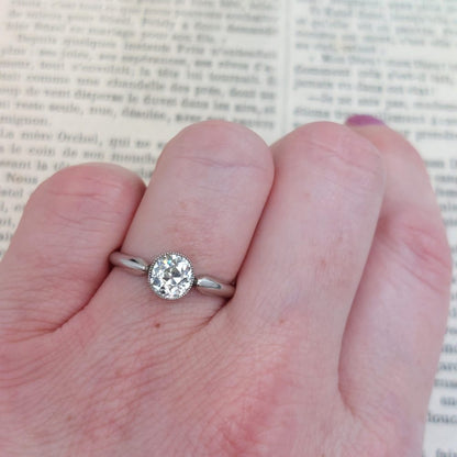 Antique Edwardian 1.15ct Old Cut Diamond Ring