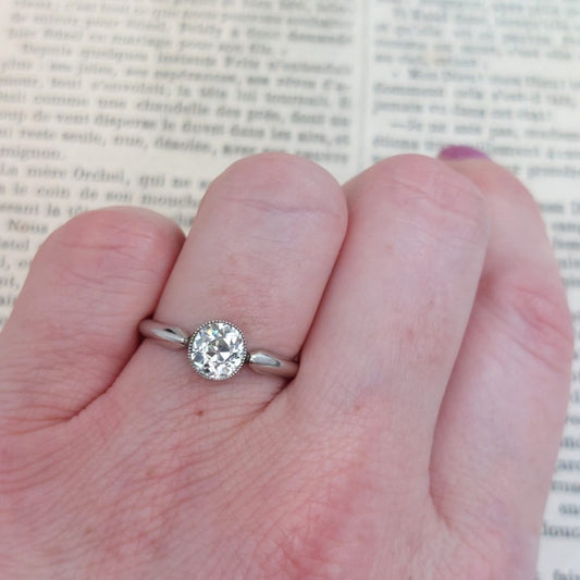 Antique Edwardian 1.15ct Old Cut Diamond Ring