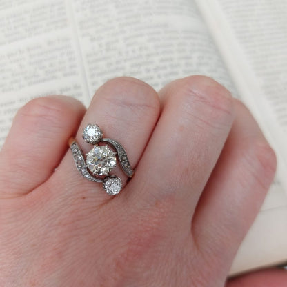Antique Edwardian 1.40ct Old European Cut Diamond Ring