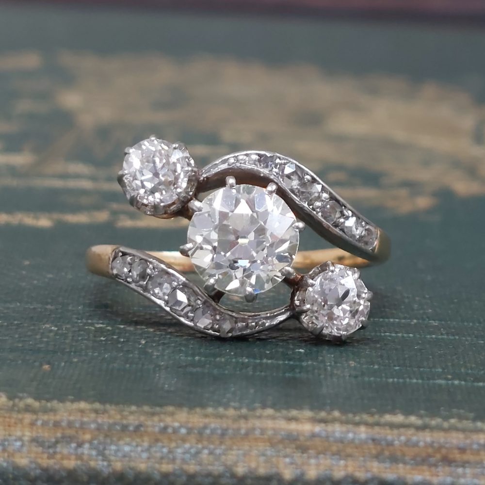 Antique Edwardian 1.40ct Old European Cut Diamond Ring