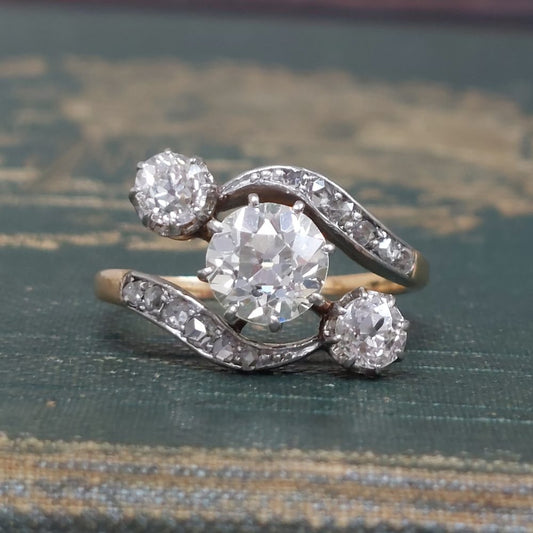 Antique Edwardian 1.40ct Old European Cut Diamond Ring