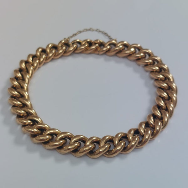 Antique Edwardian 18ct Curb Link Bracelet