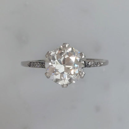 Antique Edwardian 2ct Old Cut Diamond Ring