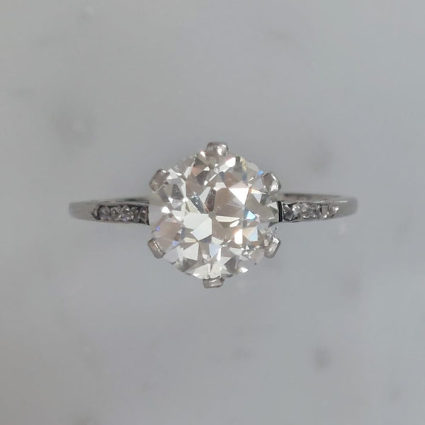 Antique Edwardian 2ct Old Cut Diamond Ring