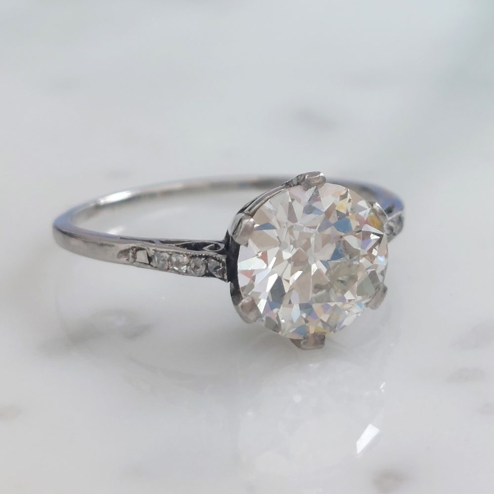 Antique Edwardian 2ct Old Cut Diamond Ring