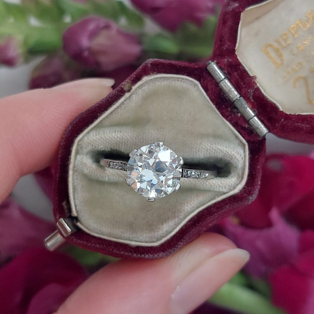 Antique Edwardian 2ct Old Cut Diamond Ring