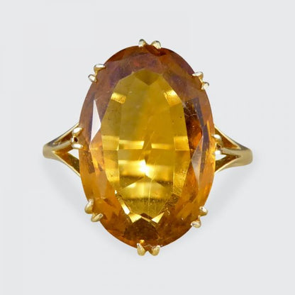 Antique Edwardian Citrine 18ct Gold Ring