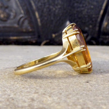 Antique Edwardian Citrine 18ct Gold Ring
