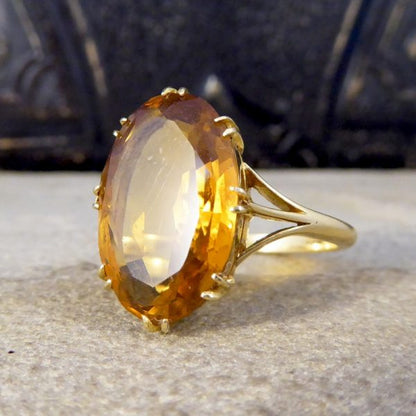 Antique Edwardian Citrine 18ct Gold Ring
