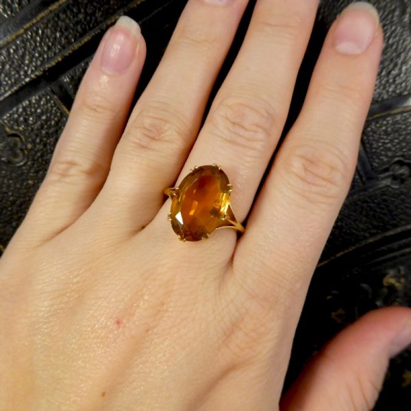 Antique Edwardian Citrine 18ct Gold Ring