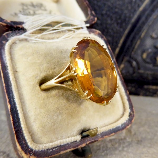 Antique Edwardian Citrine 18ct Gold Ring