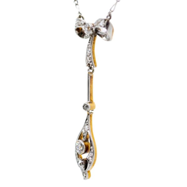 Antique Edwardian Diamond Set Bow Necklet 