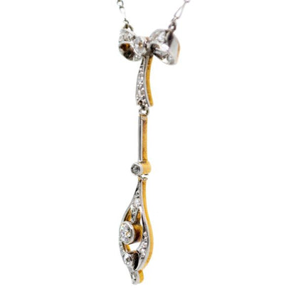 Antique Edwardian Diamond Set Bow Necklet 
