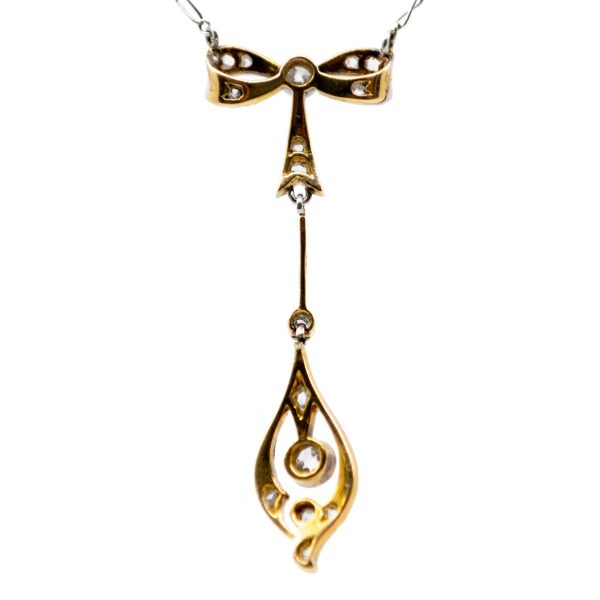 Antique Edwardian Diamond Set Bow Necklet 