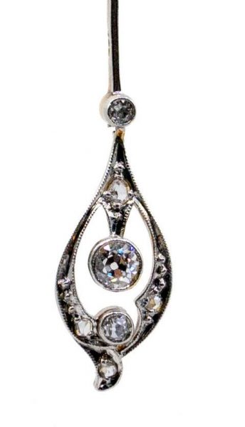 Antique Edwardian Diamond Set Bow Necklet BB5