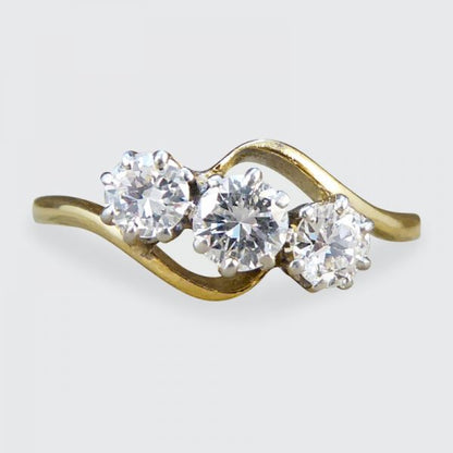Antique Edwardian Diamond Three Stone Ring, 18ct Gold