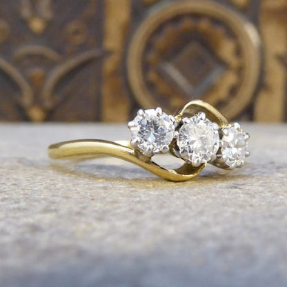 Antique Edwardian Diamond Three Stone Ring, 18ct Gold