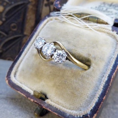 Antique Edwardian Diamond Three Stone Ring, 18ct Gold