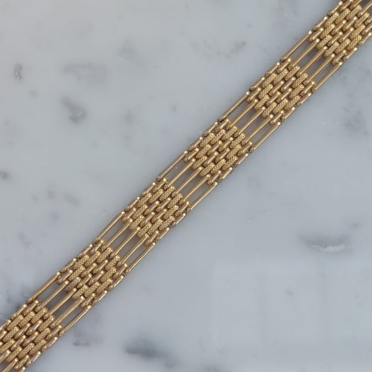 Antique Edwardian Gold Gate Bracelet