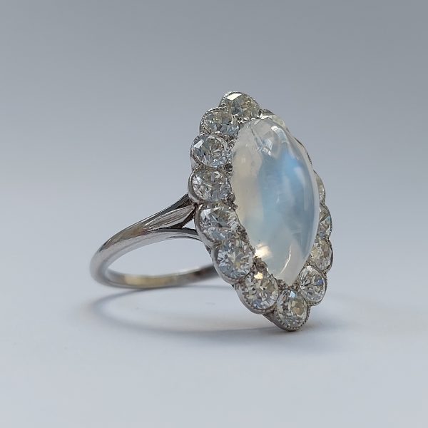 Antique Edwardian Moonstone and Diamond Ring