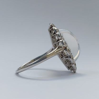 Antique Edwardian Moonstone and Diamond Ring