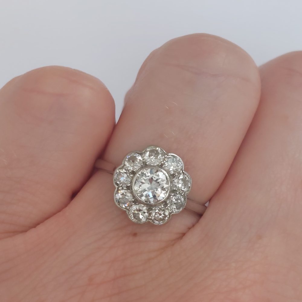 Antique Edwardian Old Cut Diamond Cluster Ring, 1.50ct