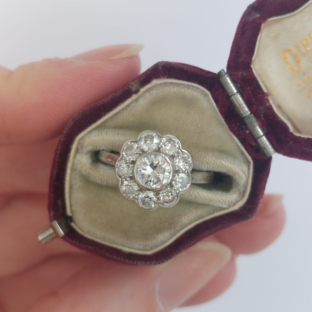 Antique Edwardian Old Cut Diamond Cluster Ring, 1.50ct