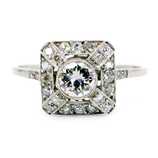 Antique Edwardian Old Cut Diamond Cluster Ring