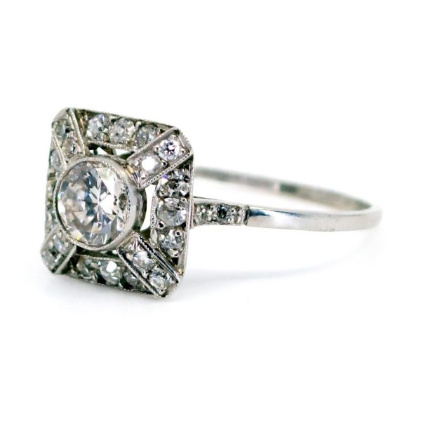 Antique Edwardian Old Cut Diamond Cluster Ring