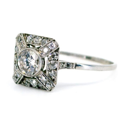 Antique Edwardian Old Cut Diamond Cluster Ring