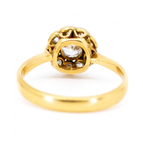 Antique Edwardian Old Mine Cut Diamond Cluster Ring