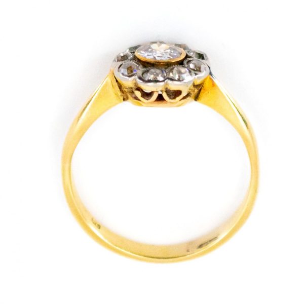 Antique Edwardian Old Mine Cut Diamond Cluster Ring