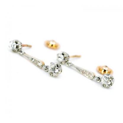 Antique Edwardian Old Mine Cut Diamond Earrings