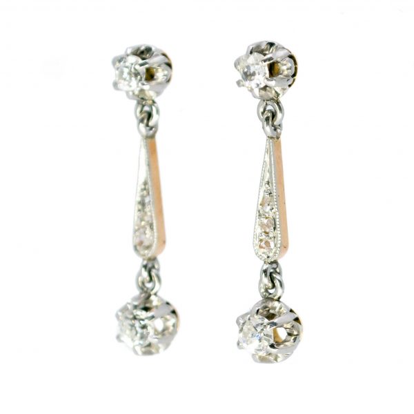 Antique Edwardian Old Mine Cut Diamond Earrings