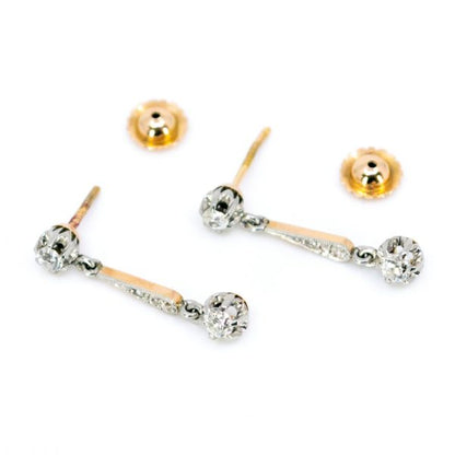 Antique Edwardian Old Mine Cut Diamond Earrings