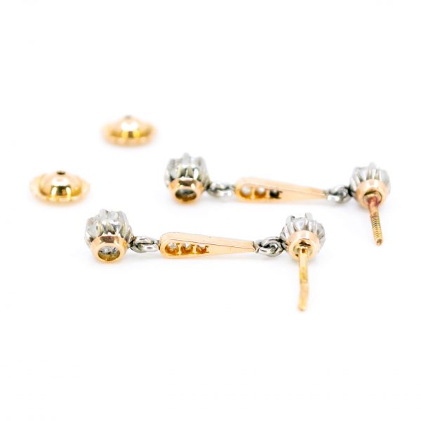 Antique Edwardian Old Mine Cut Diamond Earrings