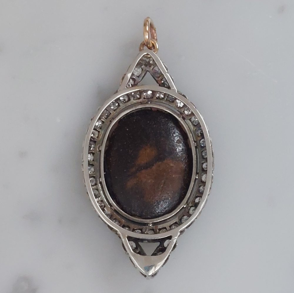 Antique Edwardian Opal and Diamond Pendant