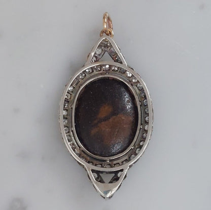 Antique Edwardian Opal and Diamond Pendant