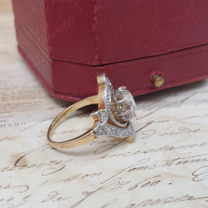 Antique Edwardian Rose Cut Diamond Cluster Ring