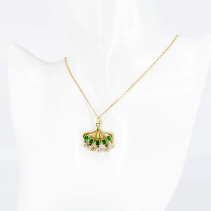 Antique Emerald And Old Cut Diamond Pendant