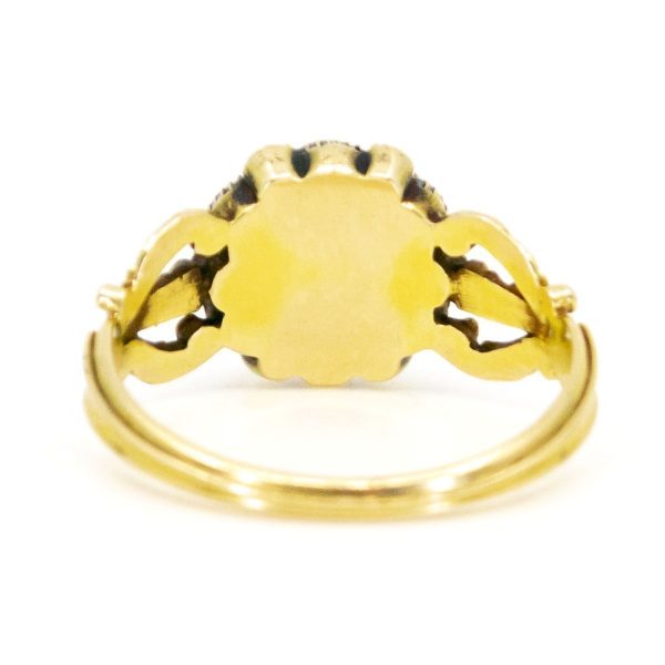 Antique Emerald, Moonstone and Pearl Gold Ring