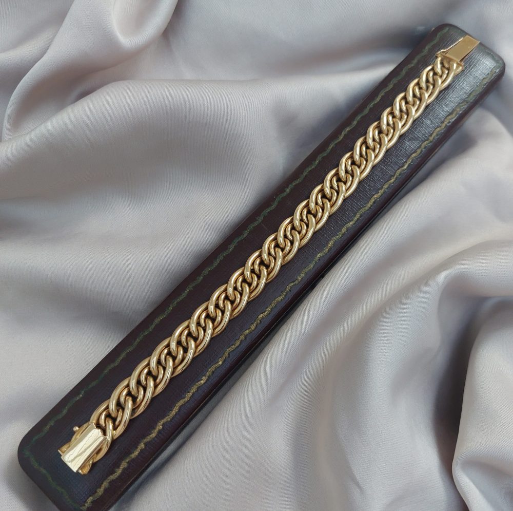 Antique French 18ct Gold Fancy Curb Bracelet