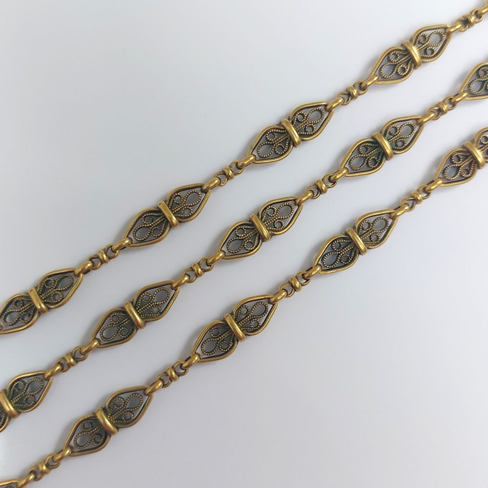 Antique French 18ct Gold Longuard Chain Necklace