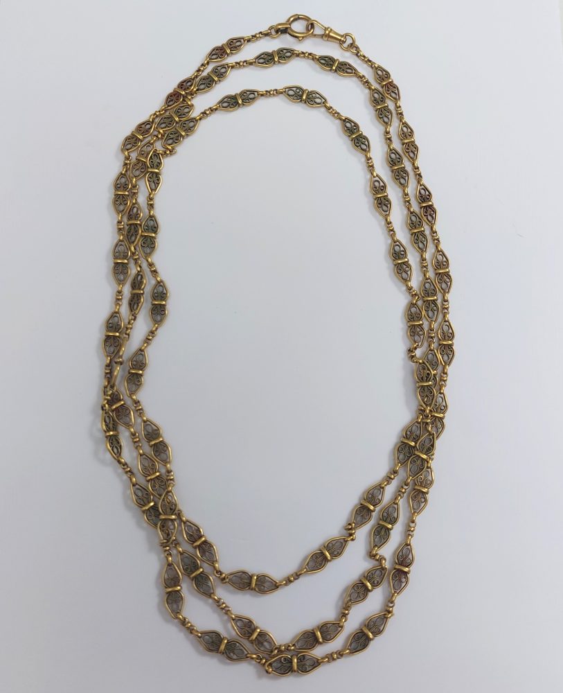 Antique French 18ct Gold Longuard Chain Necklace