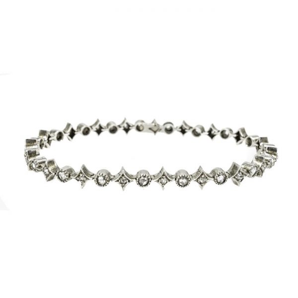 Antique French Diamond Fringe Necklace Circa 1900